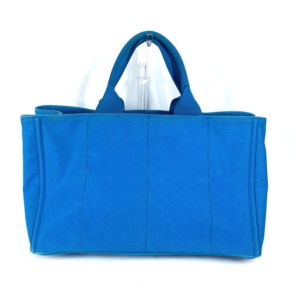 Prada Blue Canapa Logo Canvas Tote Shoulder Bag